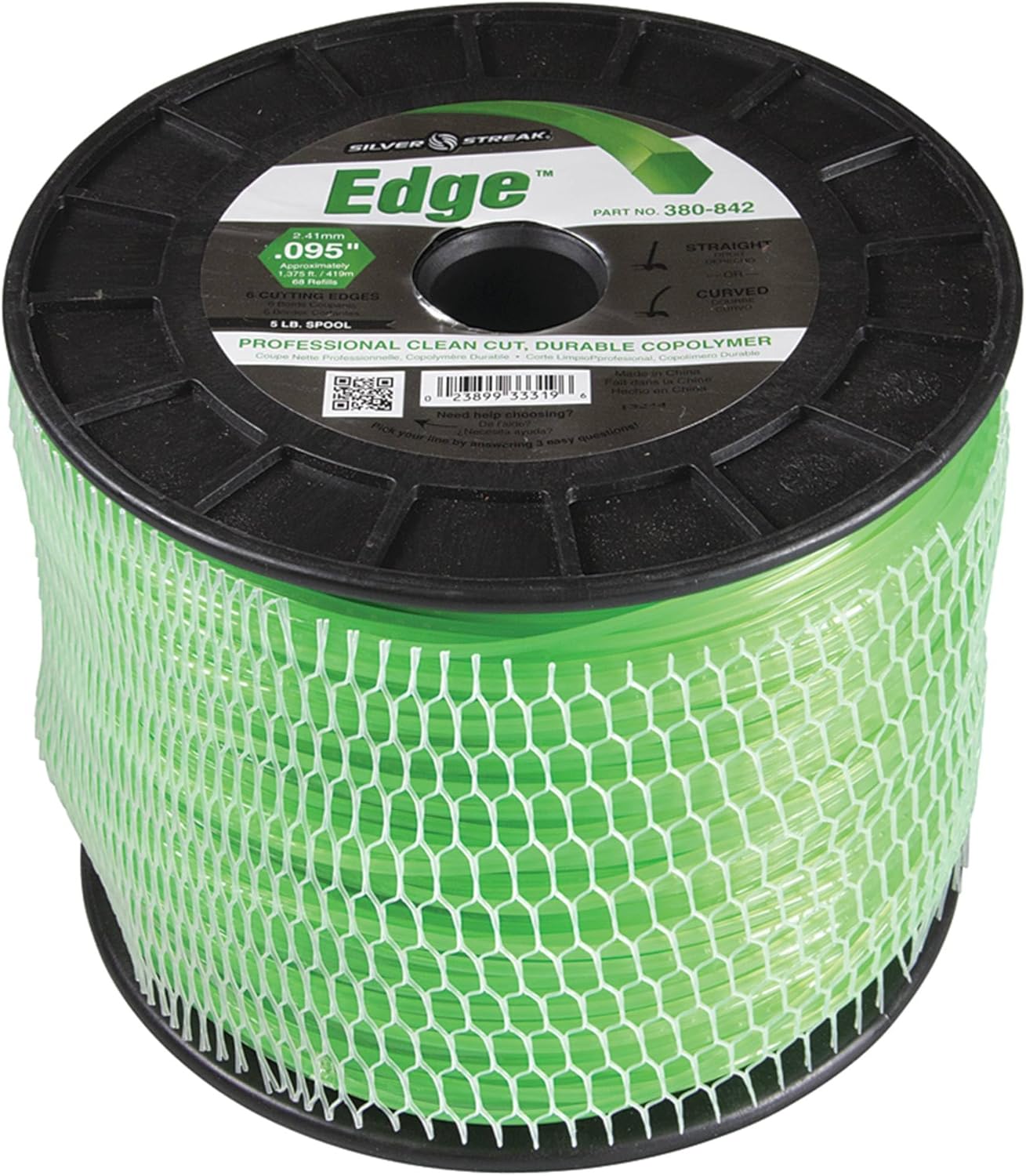 Rareelectrical Trimmer Line Compatible With John Deere Kawasaki Echo Stihl Husqvarna String Trimmer Weed Eater Edger Lawn Edge 0.095 In Diameter Hex Green Durable Co-Polymer 5 Lb Branded Spool 1375 Ft