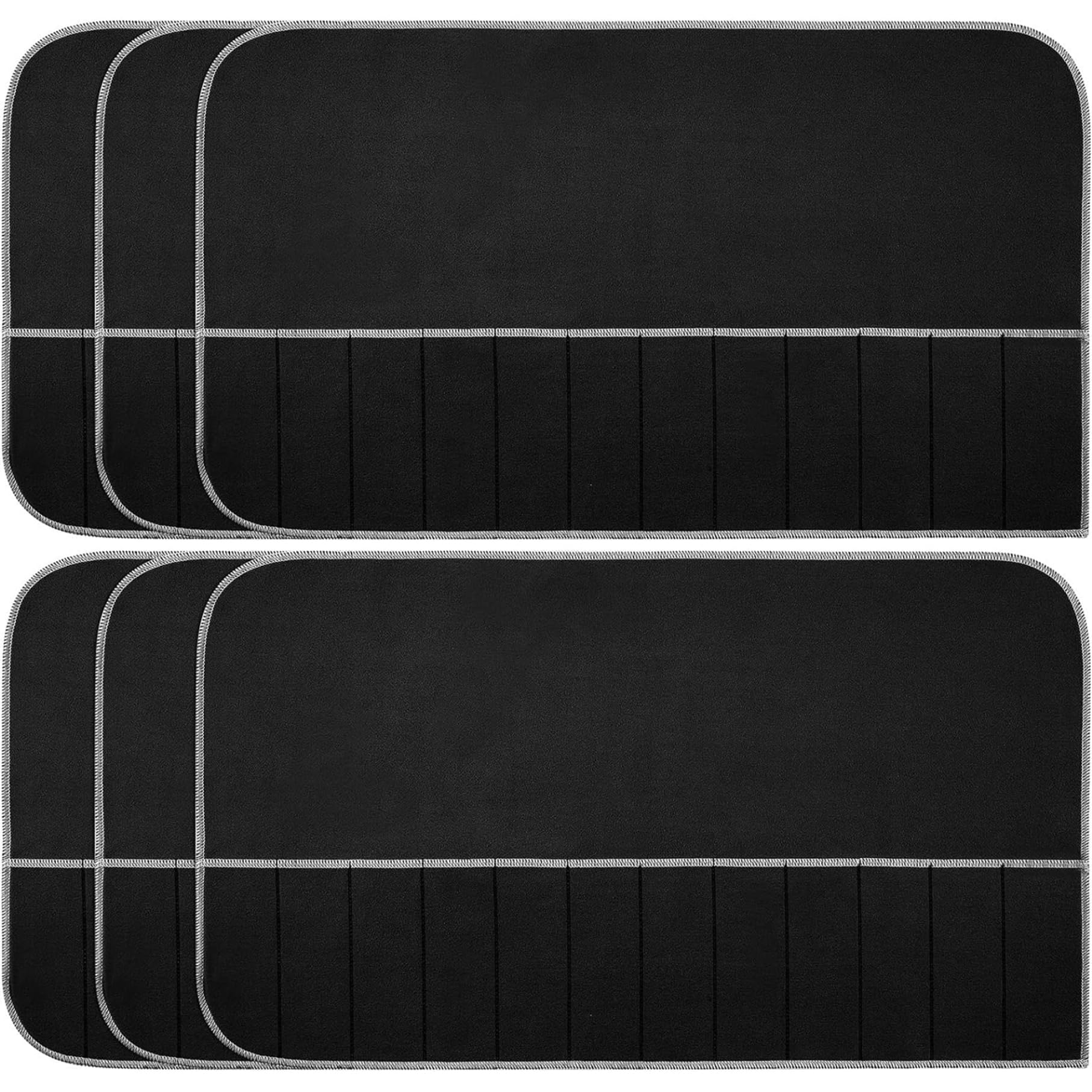 AwnsIMfreien Silver Storage Bags Anti Tarnish, 6PCS 12 Slot Silverware Storage, Dustproof Foldable Flatware with White Ribbon, Portable Silverware Bags for Kitchen, Flatware