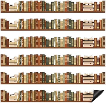 Taobary 24 Pcs Vintage Book Magnetic Borders for Whiteboard Classroom
