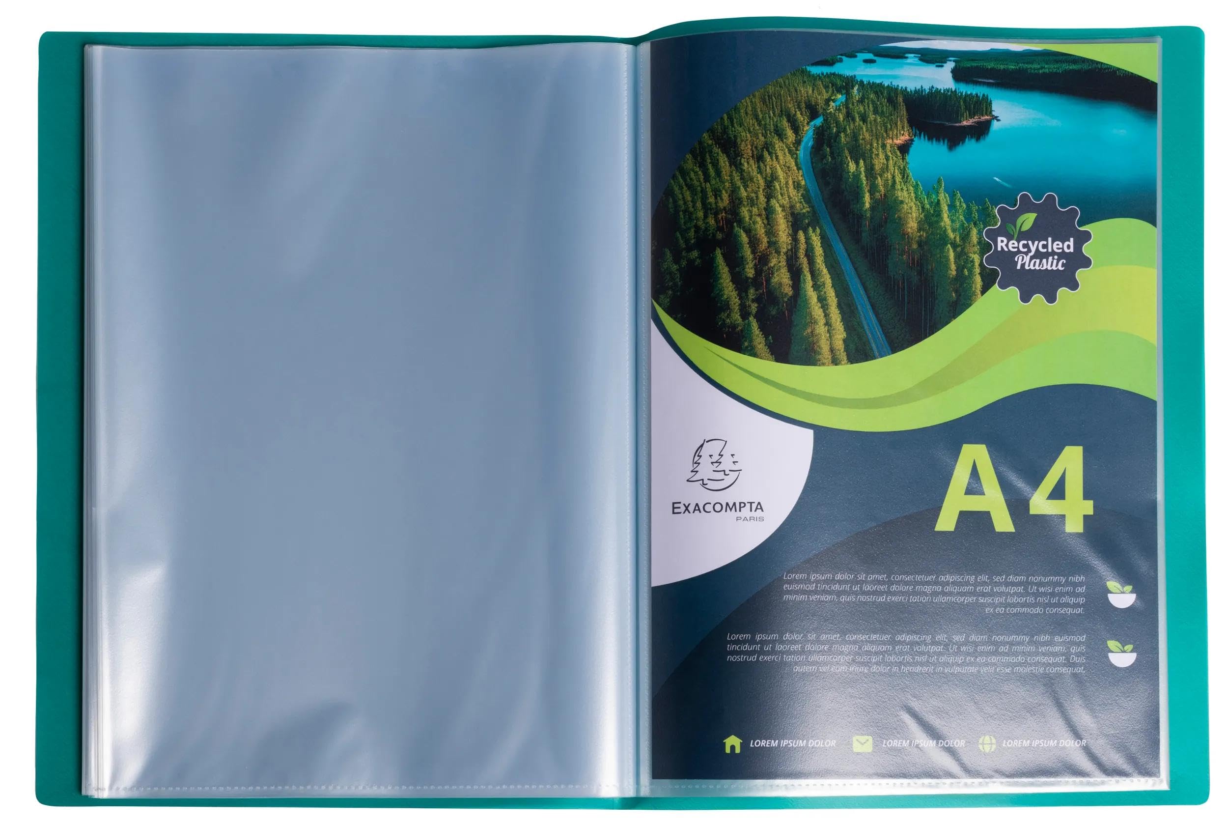 Exacompta 10 Protège-Documents Opak recyclé A4 100 Pochettes Assorties
