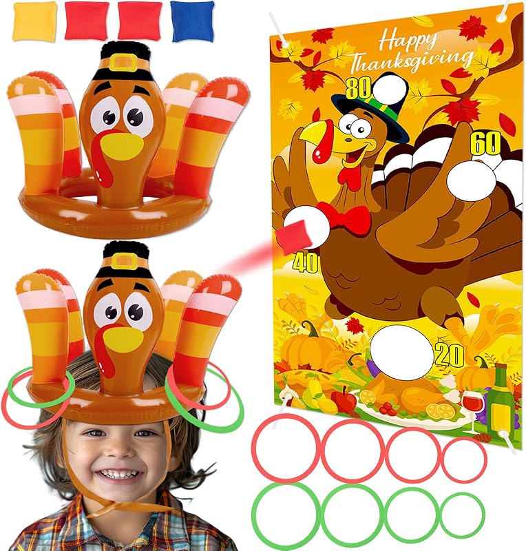 90shine 3Pcs Thanksgiving Turkey Ring Toss Games f