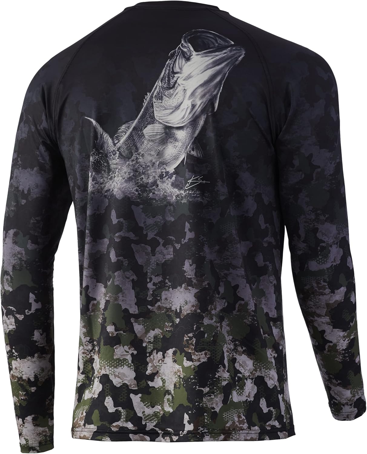 HUK Mens Pattern Pursuit Long Sleeve Shirt|Performance Fishing Shirt