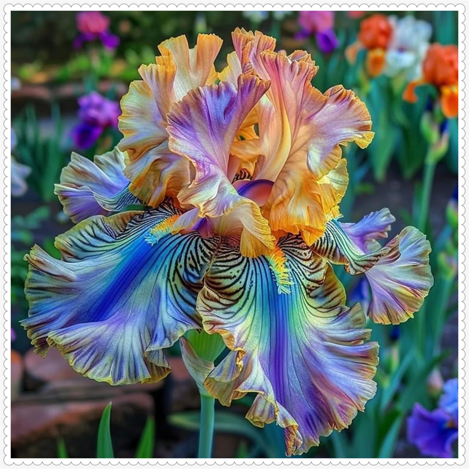 Iris-Rhizom-Überraschend wachsend-Farbenfrohe-kältebeständig, Kein Gießen erforderlich- 15 RIris Schwertlilien -J