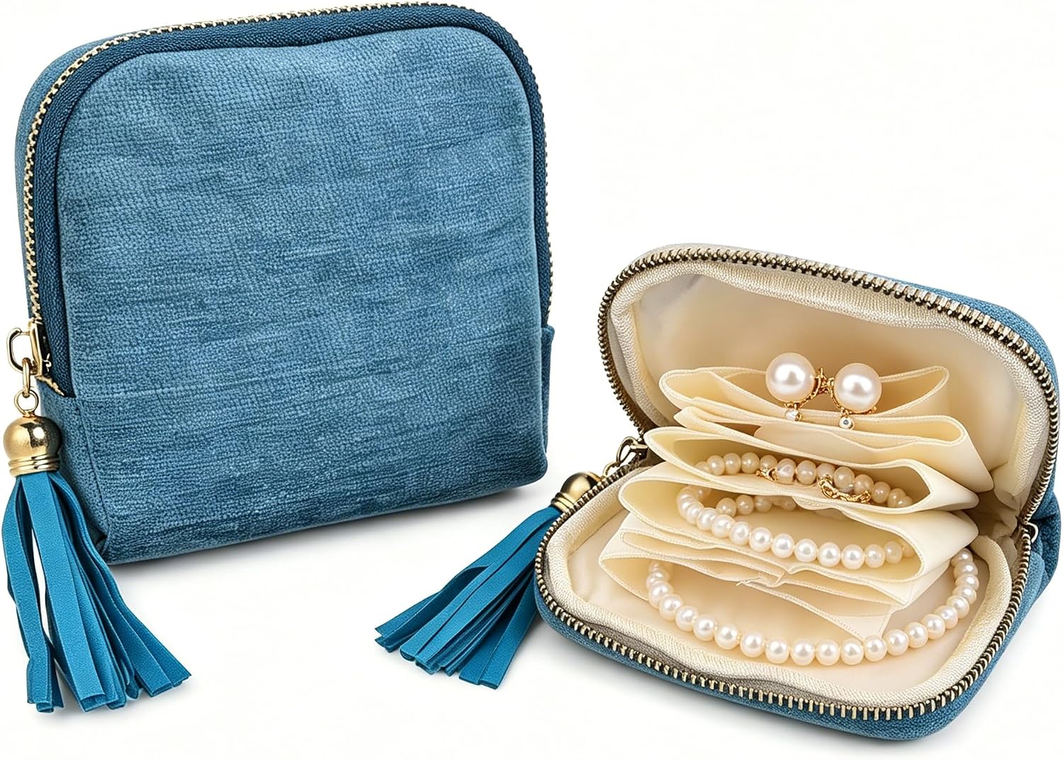 Jewelry Holder Organizer Travel - Soft Velvet Organizer Pouch for Bangles, Bangles, Bracelets, Large Earrings, Beaded Necklaces, Portable & Anti Tarnish Jewelry Case Travel,Trips & Daily Use