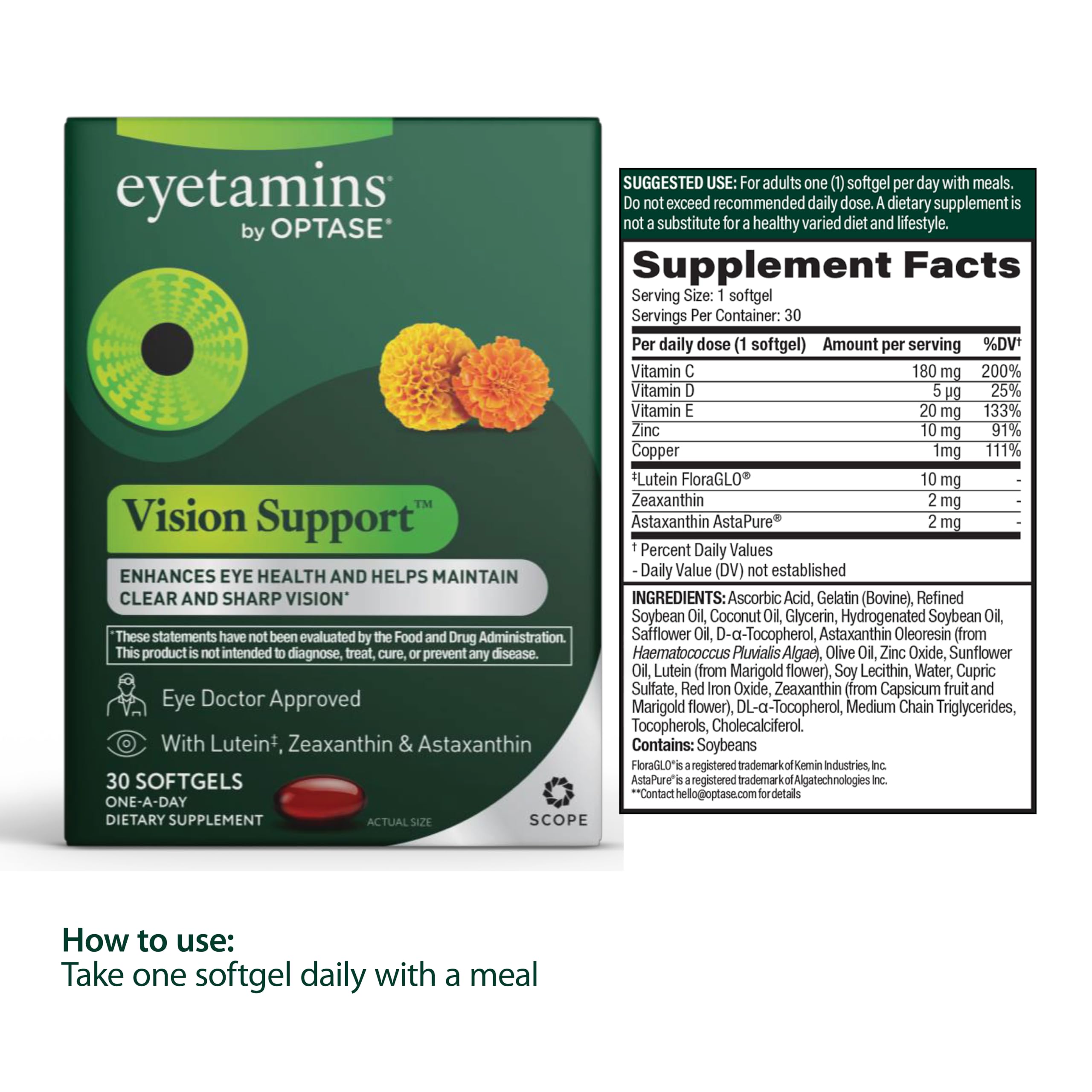 Optase Eyetamins Vision Support™ Supplement, 30 Softgels — Amazon image 2
