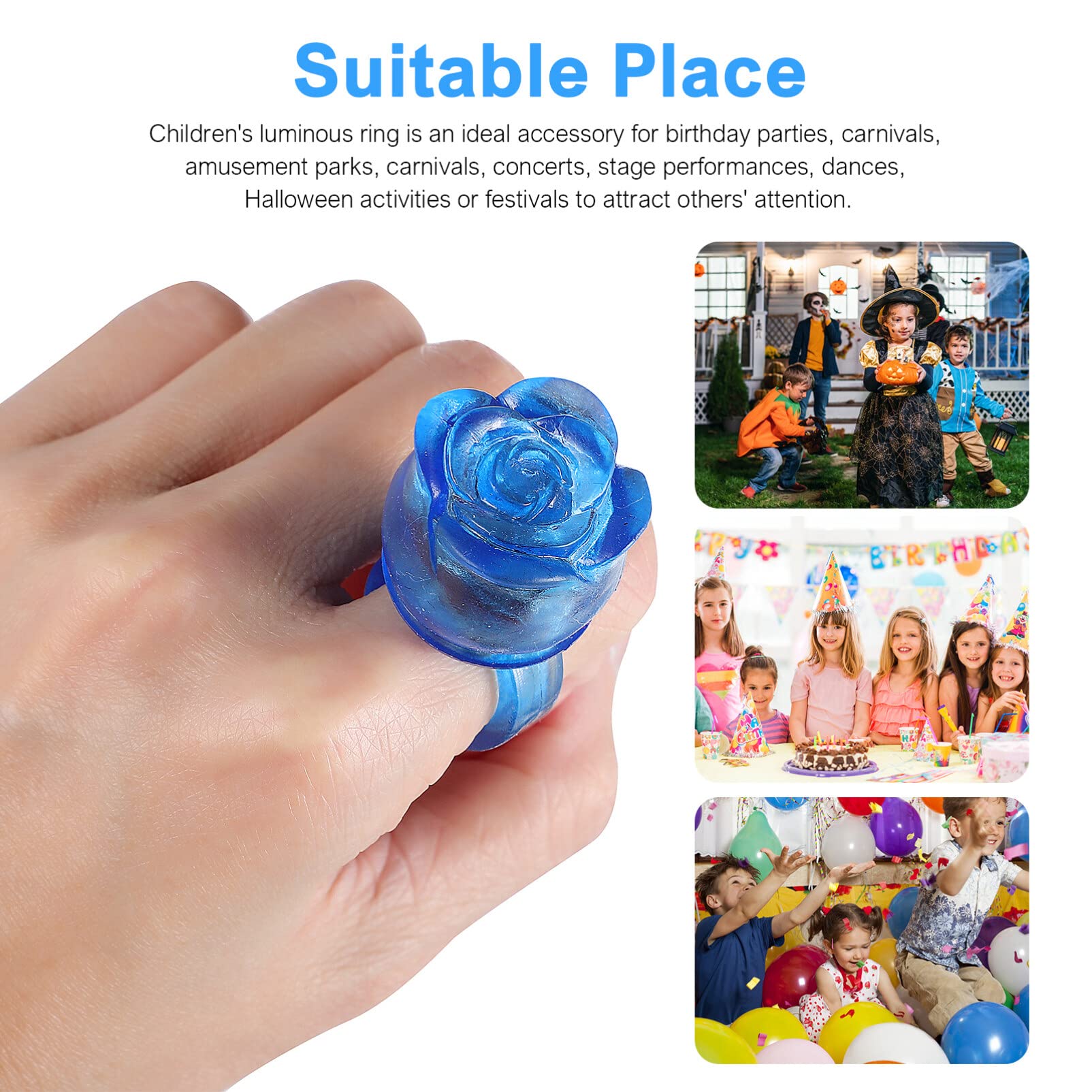 Toyvian 24 Piezas De Anillos LED Se Iluminan para Niños Anillos De Gelatina Brillan En La Oscuridad Juguetes De Dedos Intermitentes De Gelatina Brillantes Luces De Dedo