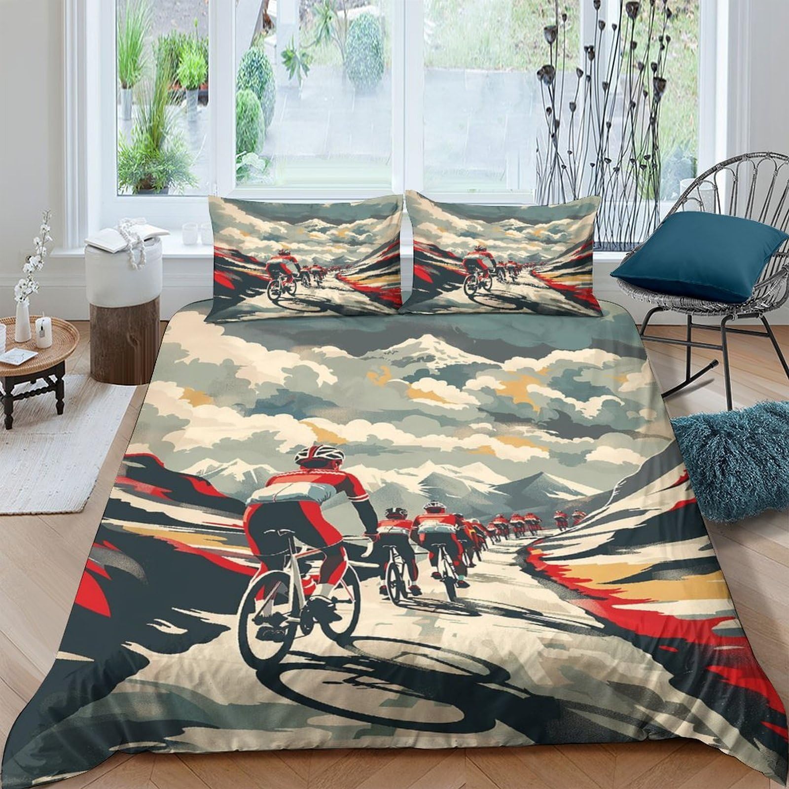 Ensemble de literie imprimée 3D montagne parure de couette Super King
