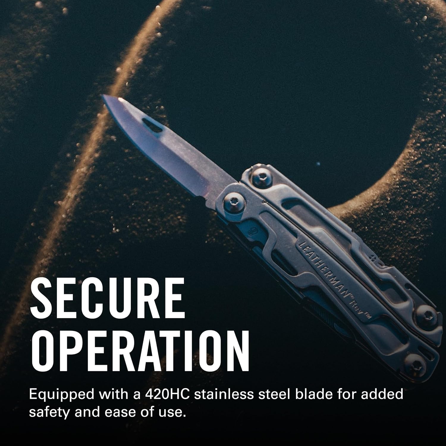 LEATHERMAN, Rev Pocket Size Multitool with Package Opener and Screwdrivers, Stainless Steel