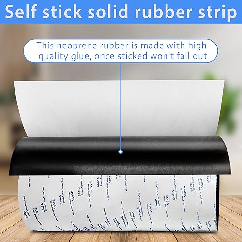 Miniatura 2 de Hoja de goma de neopreno con adhesivo, rollos sólidos y tiras para juntas de bricolaje, manualidades, almohadillas, pisos, protección, soportes,