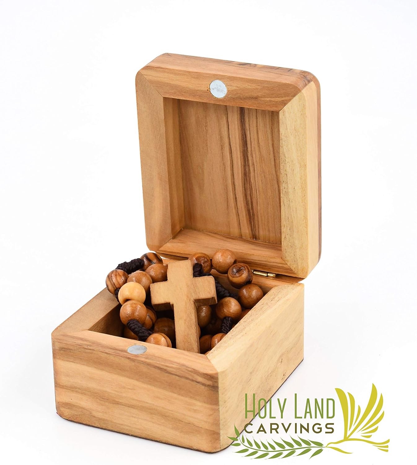 Generic Olive Wood Box, Jewelry Box, Rosary Box, Keepsake Box made in the Holy Land, Wooden Box Great to store Rosaries