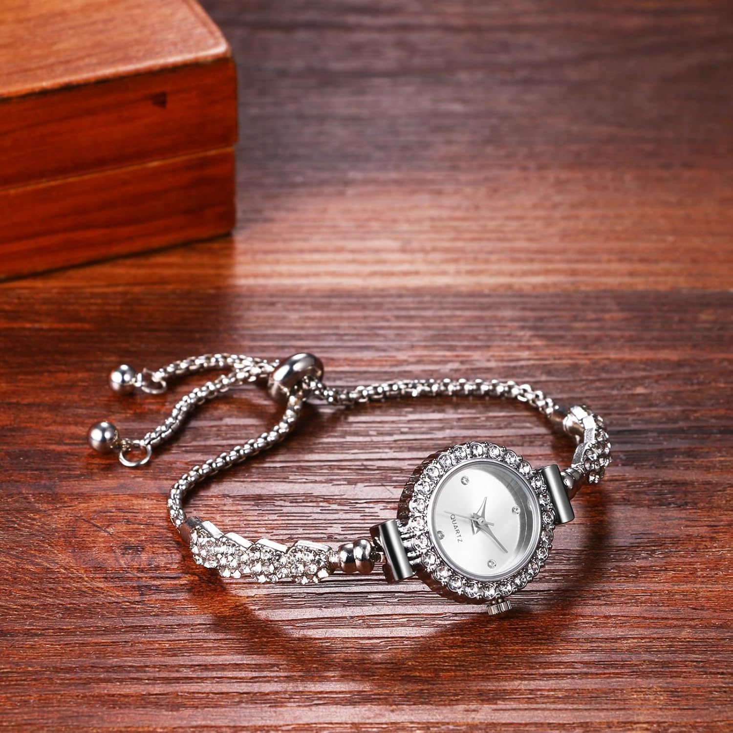 Avaner Women's Rhinestone Bracelet Watches: Slim Strap Small Face Analog Quartz Ladies Elegant Dress Wrist Watches - Image 3