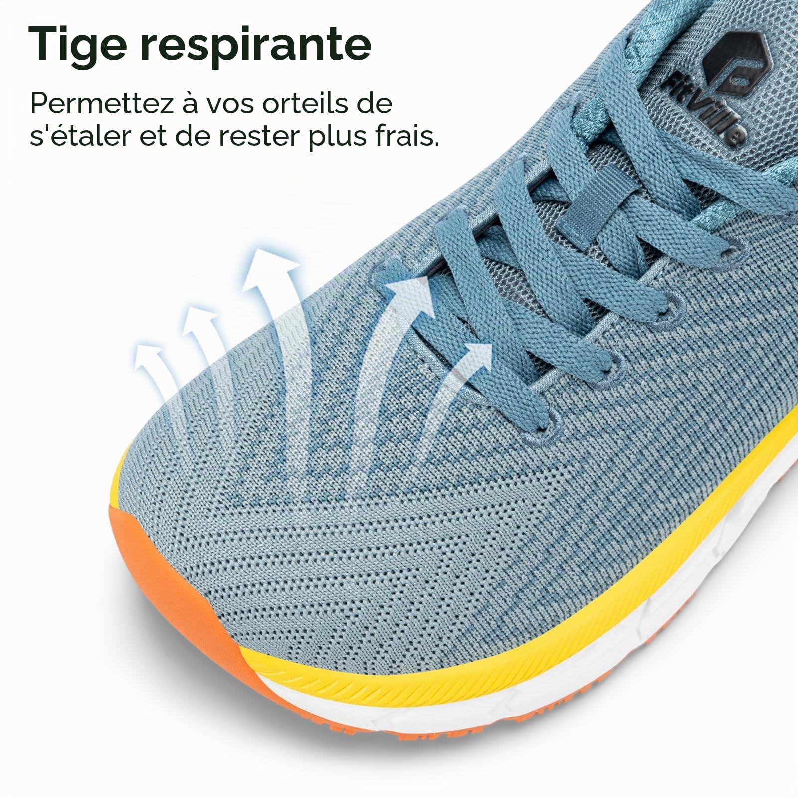 FitVille Chaussures de Running Homme Extra Larges Baskets Légères Jogging Sport Respirantes Chaussure de Marche pour Intérieur Extérieur