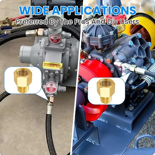 Miniatura 7 de SDTC Tech Paquete de 2 accesorios de tubería de latón 14 rosca NPT macho a rosca hembra de 14 NPT adaptador reductor, conectores de extensión de