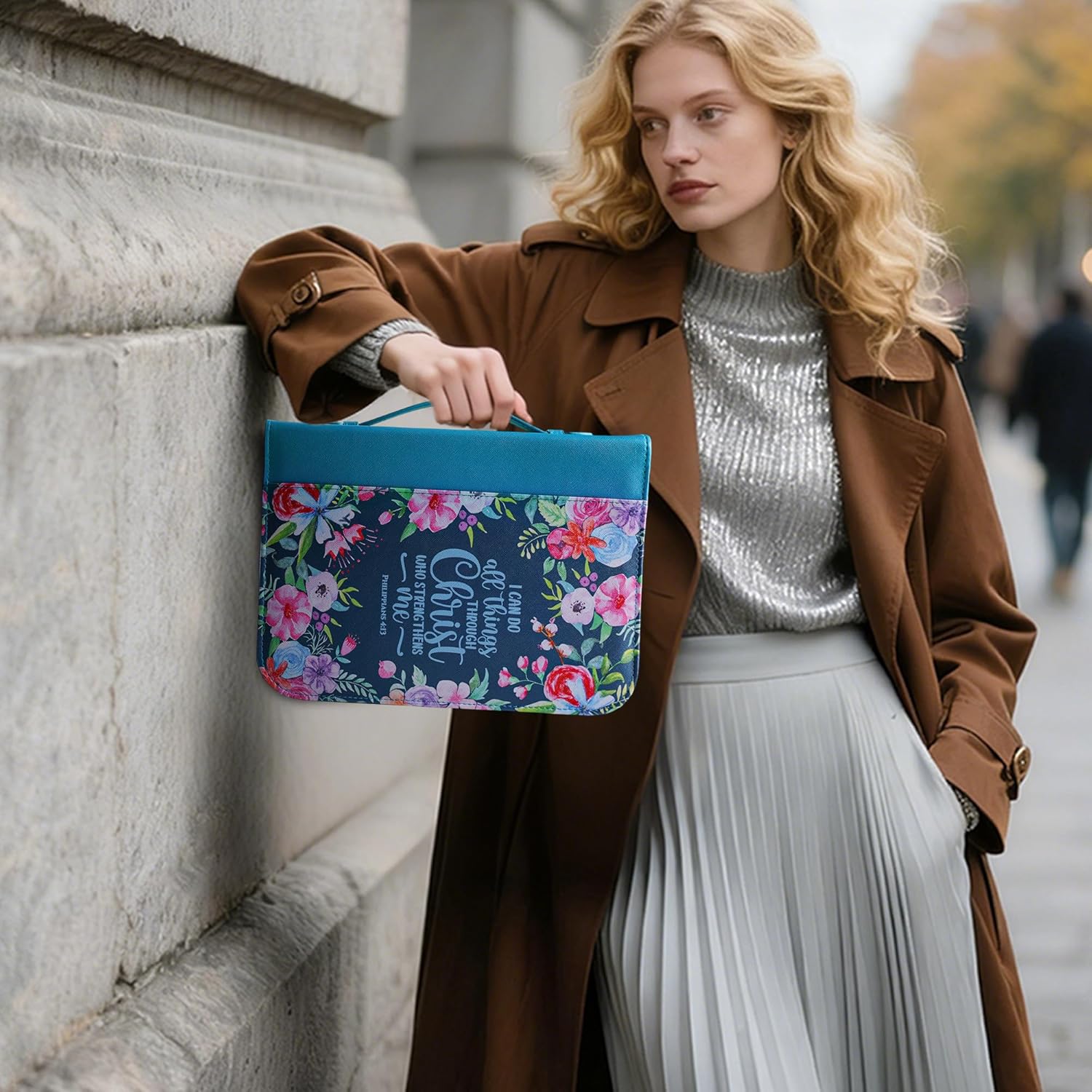 Bible Cover Case for Women PU Leather Woman Book Carrying Bag Bible Study Sipples Accessories with 7pcs Paper Bookmark Journaling Kit Christian Gifts - Image 7