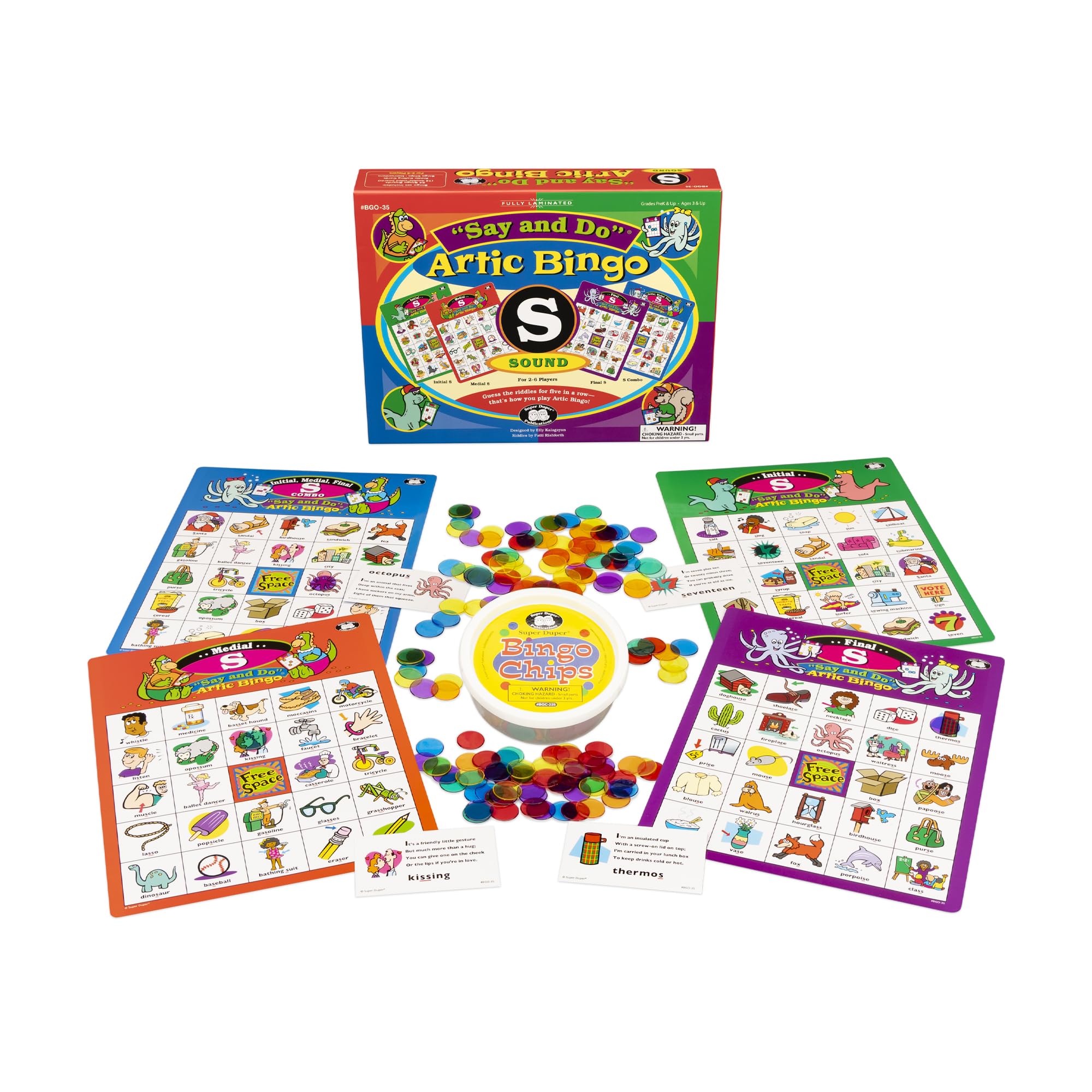 Say and Do Artic Bingo Sound Game Letter "S" - Super Duper Educational Learning Toy for Kids