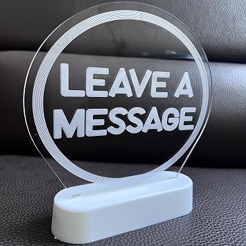 Leave A Message Warm Light Desk Sign for Wedding Shop Business Party Desk Decor Reception Welcome (Warm White)