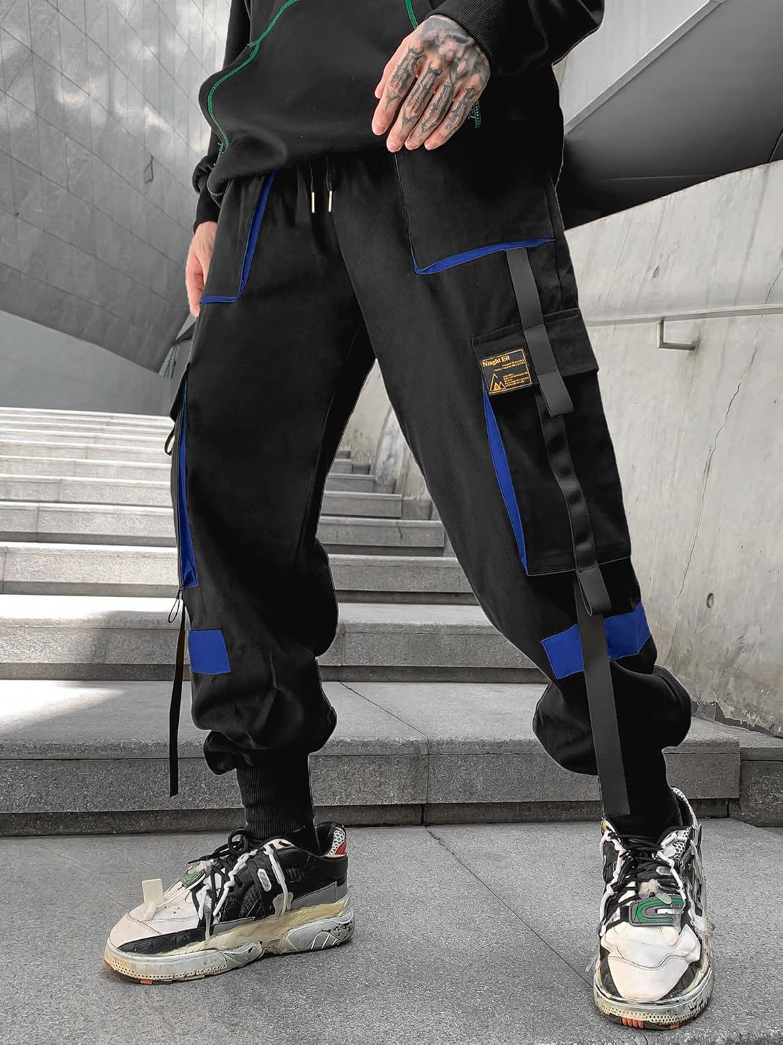 Men's Jogger Pants Techwear Hip Hop Harem Pants Streetwear Tactical Track Pants with Drawstring - Image 2