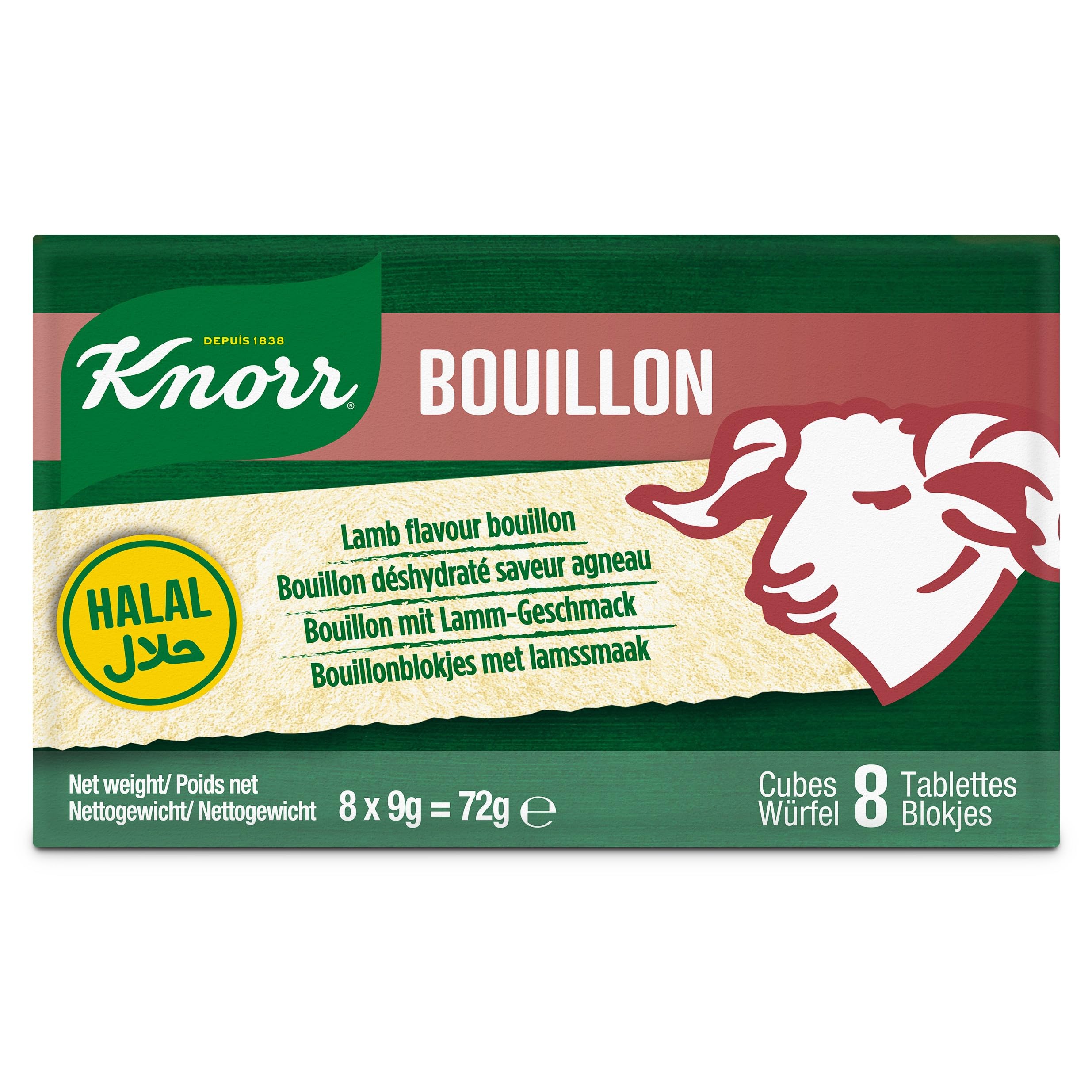 KNORR - Bouillon d'agneau halal en cubes - Multipack (24 X 72 GR)