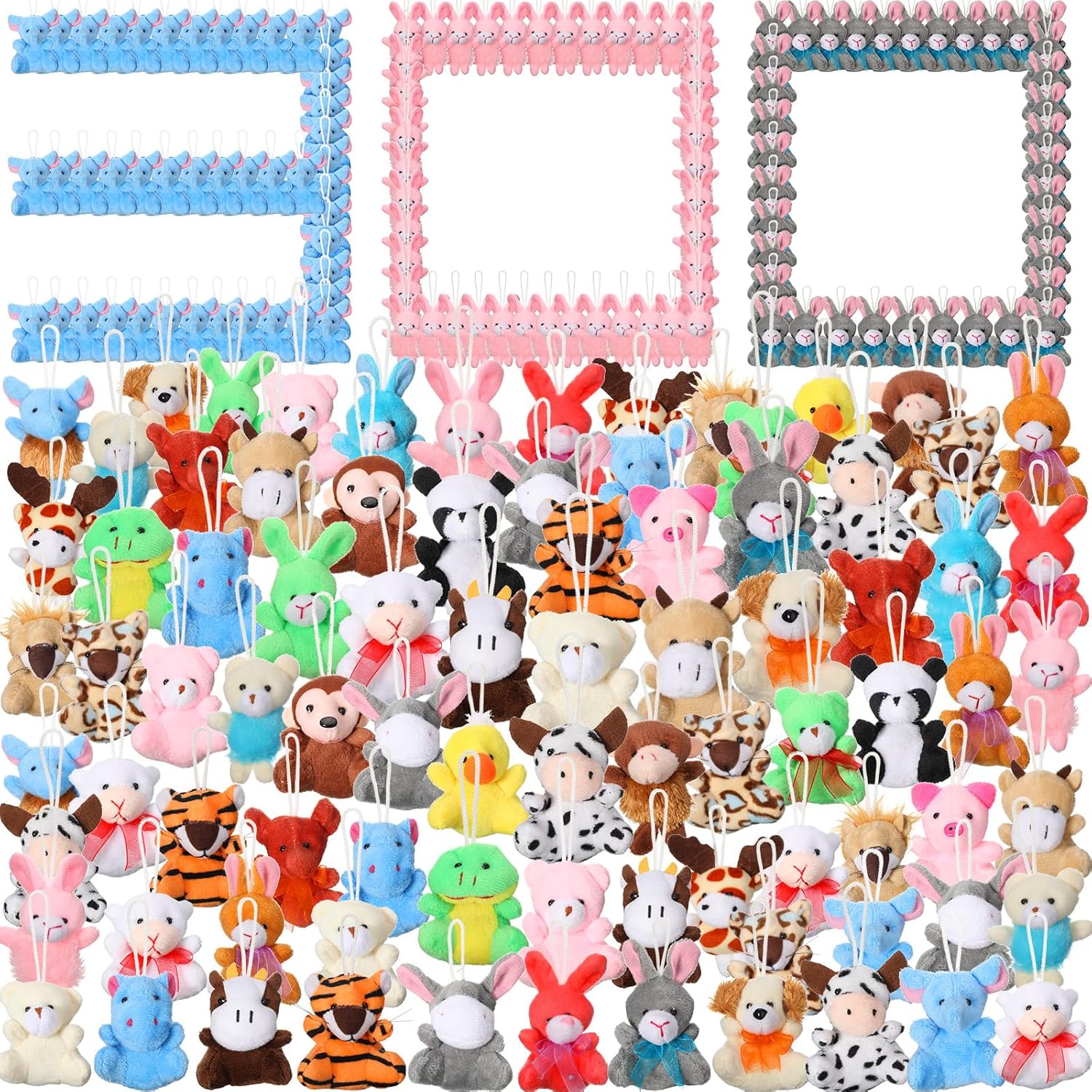 Sasylvia 300 Pcs Mini Stuffed Animal Toys Bulk Keychain