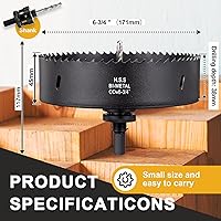 Vista 301 de Sierra perforadora de 4 1/8 pulgadas (4.134 in) para madera y plástico, broca de núcleo de cortador de agujeros bimetálico HSS para paneles de yeso