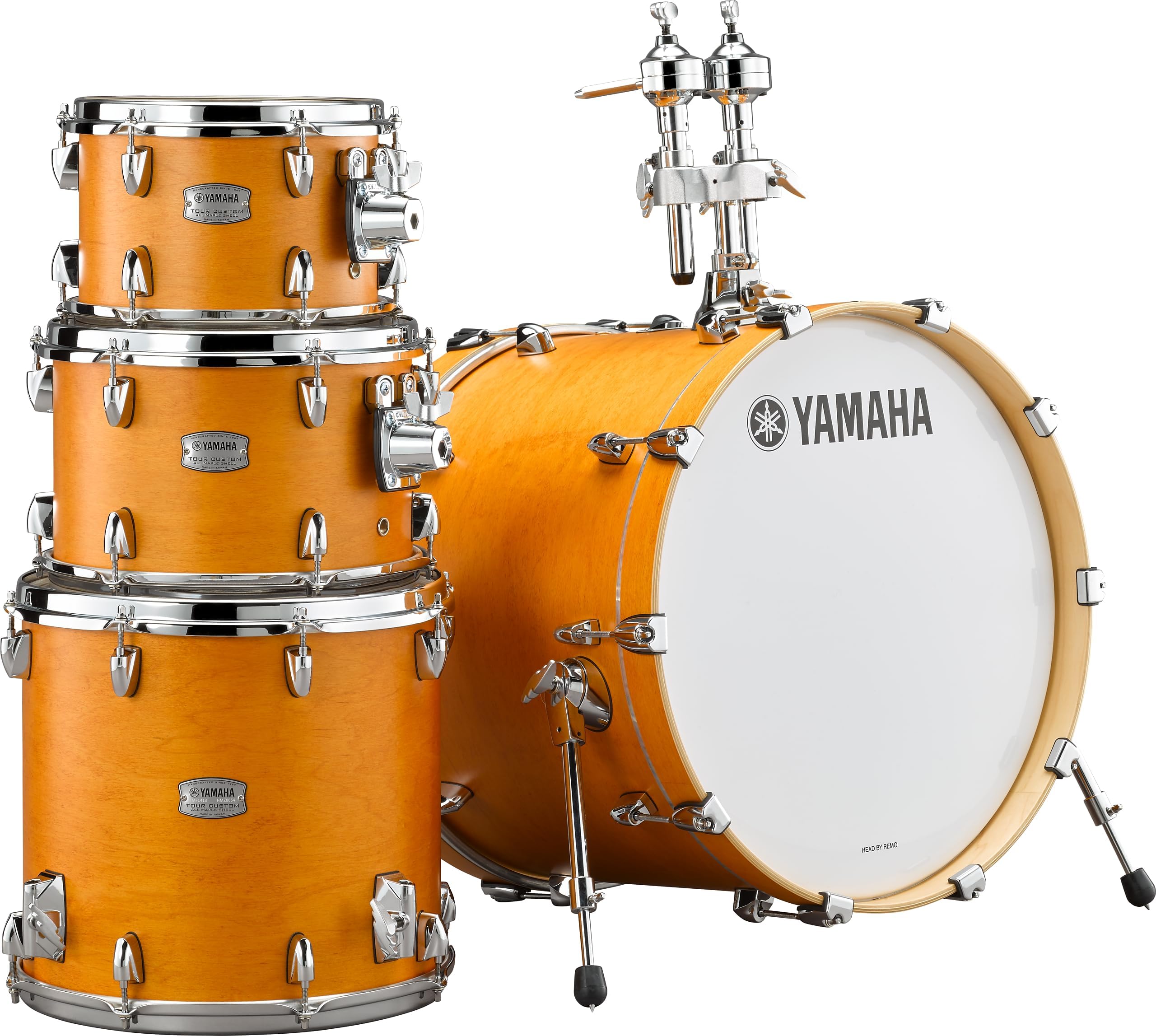 Yamaha Tour Custom Maple 4pc Fusion Shell Pack, Caramel Satin