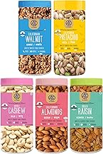 41 Foods Premium Dry Fruits Combo of Almonds Cashews Pistachios Raisins and Walnuts | Pack of 5 | 200g Each | 1 KG