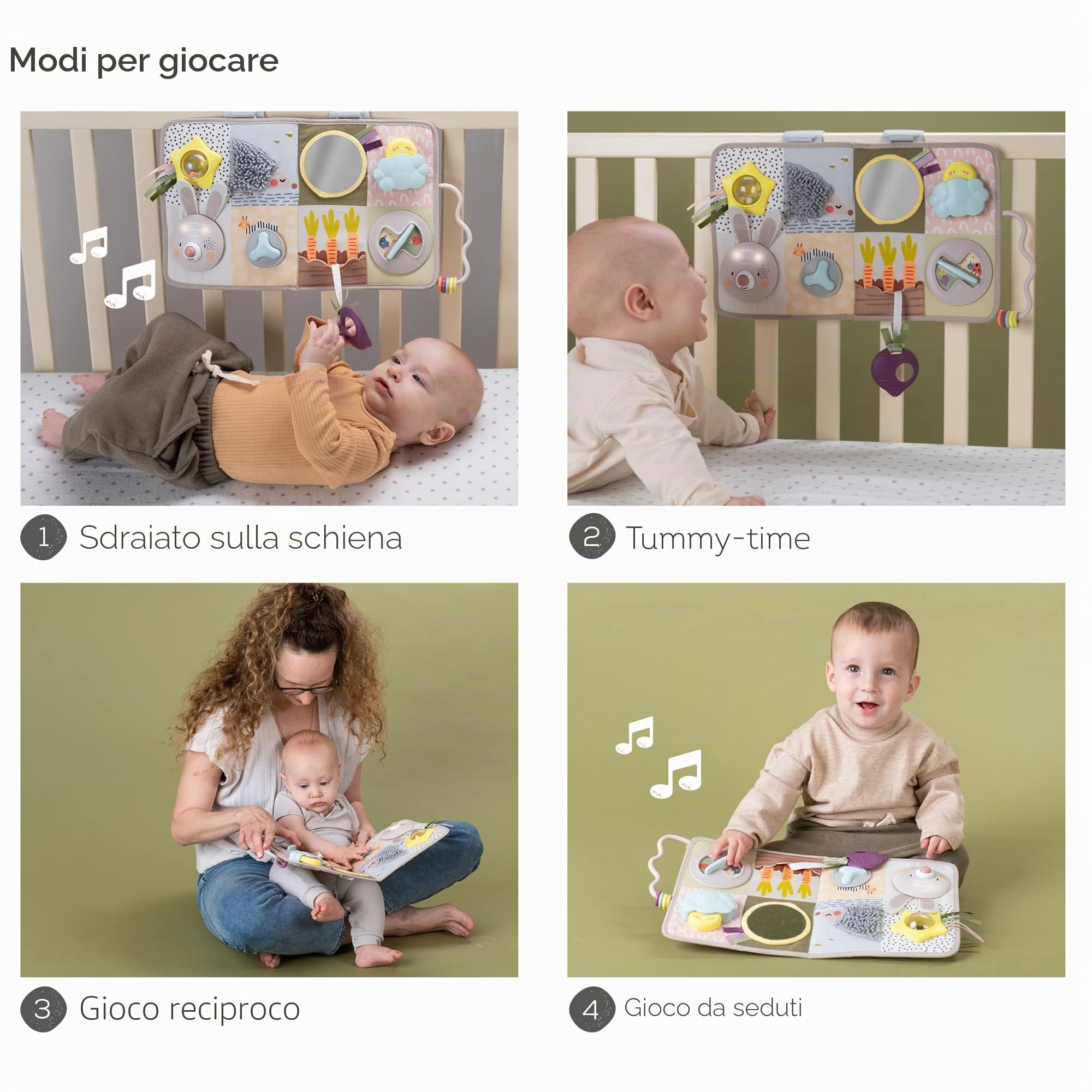 Taf Toys Centro Sviluppo del Giardino Urbano. Tummy Time Musica sensoriale e Giocattolo Leggero con 13 attività. Adatto Ragazze da 0 Mesi in su, Multicolore, TAF13115