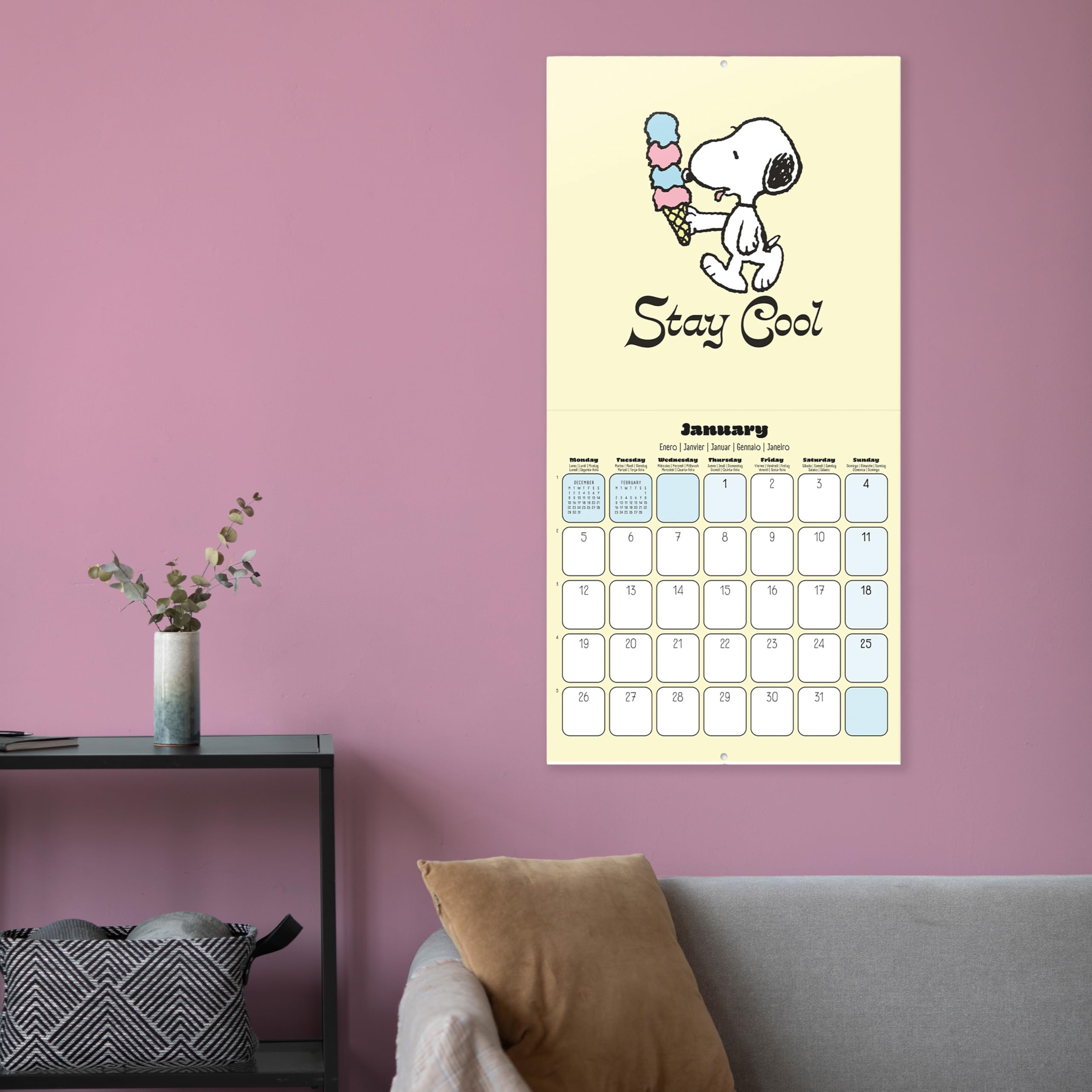 Grupo Erik Wall Calendar 2026 - Snoopy Calendar 2026 | Square 30 x 30 cm - 12 x 12 inches Wall Planner, Family Planner Month To View | Peanuts Snoopy Gifts For Dog Lovers, Gifts For Friends