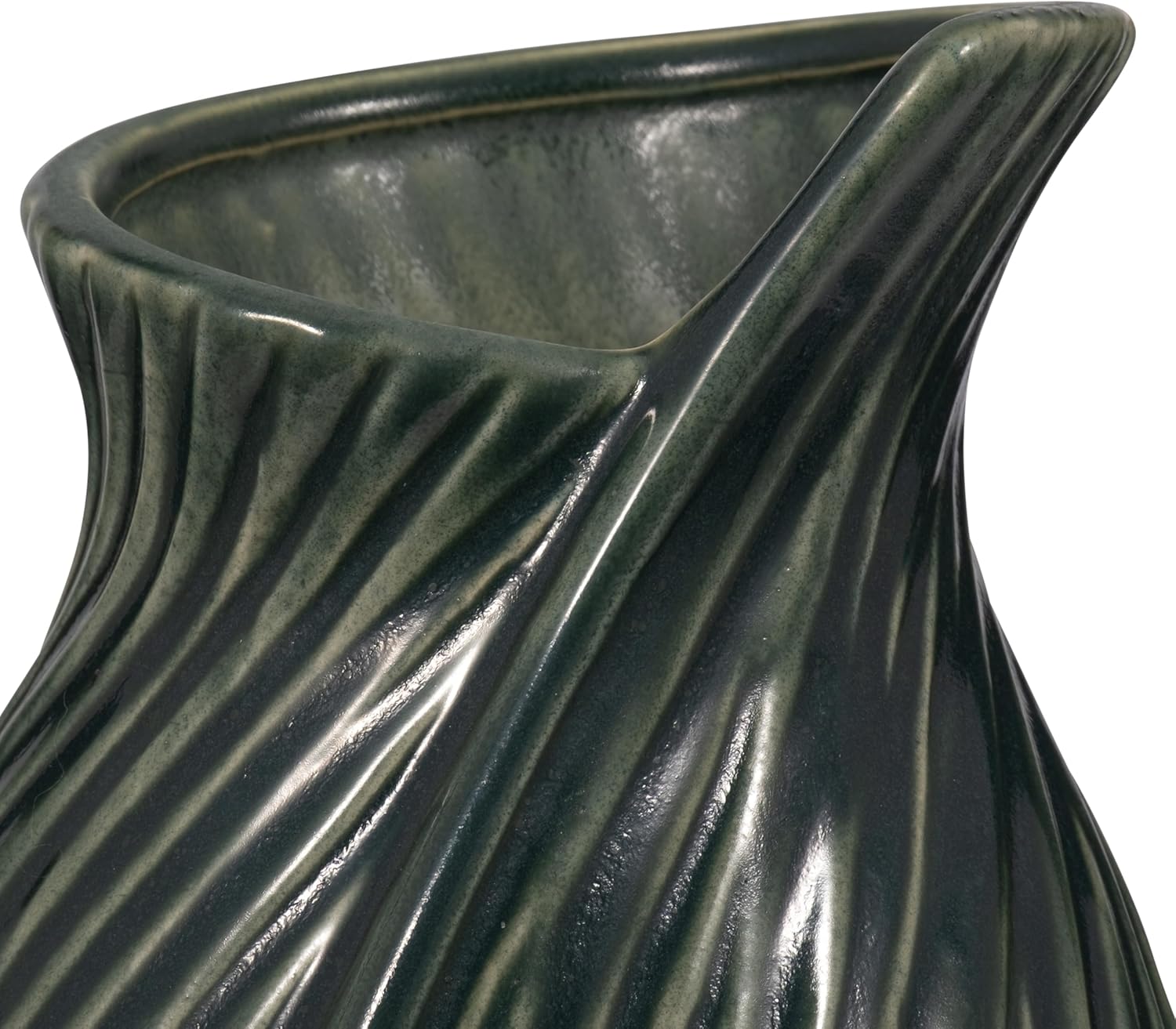 Ceramic Vase for Office Decor Display – Stylish Flower Vase for Home, Bedroom, Living Room, House, and Table Decor – Elegant Accent for Any Room or Centerpiece Statement – 16”, Green