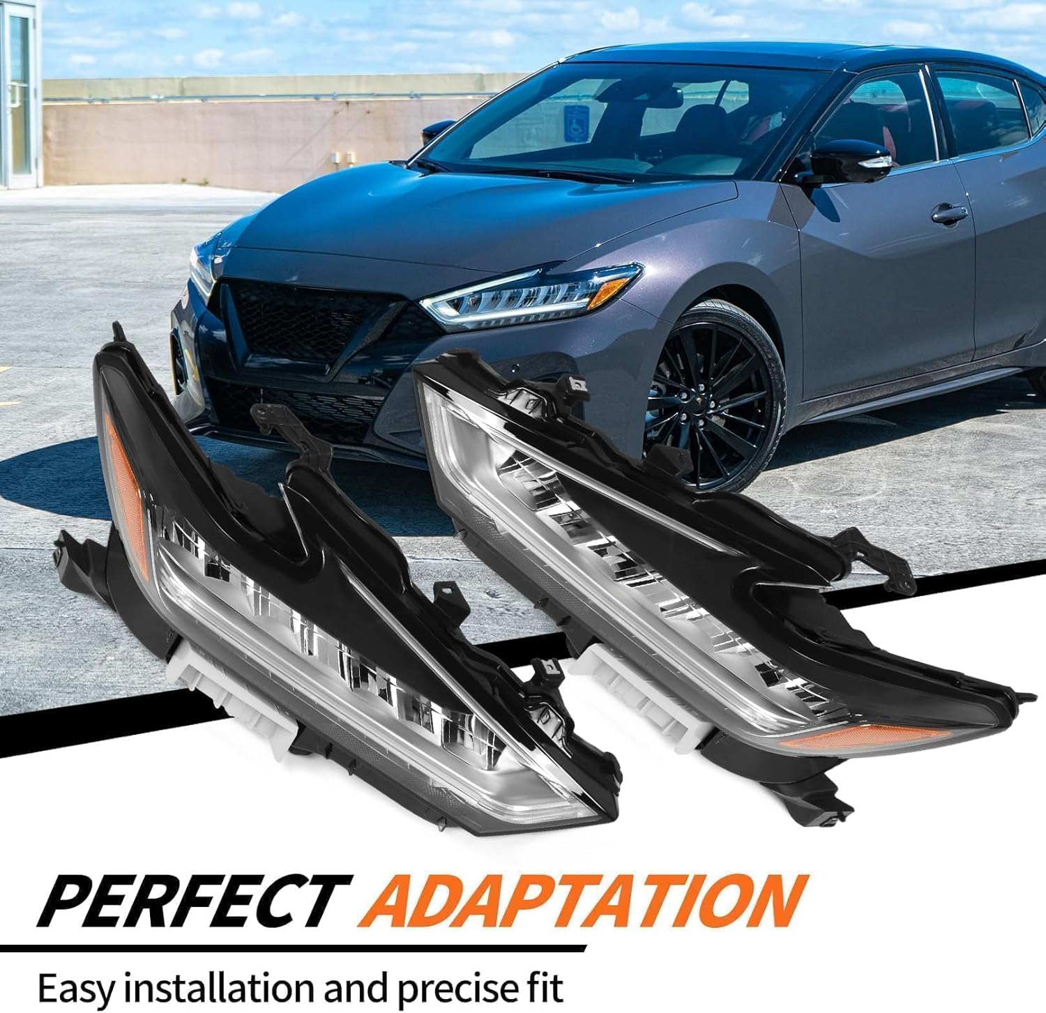 Pair Headlight Compatible with 2019-2021 Maxima S SL SR SV Platinum Headlamp NI2502269 NI2503269 (Left+Right)