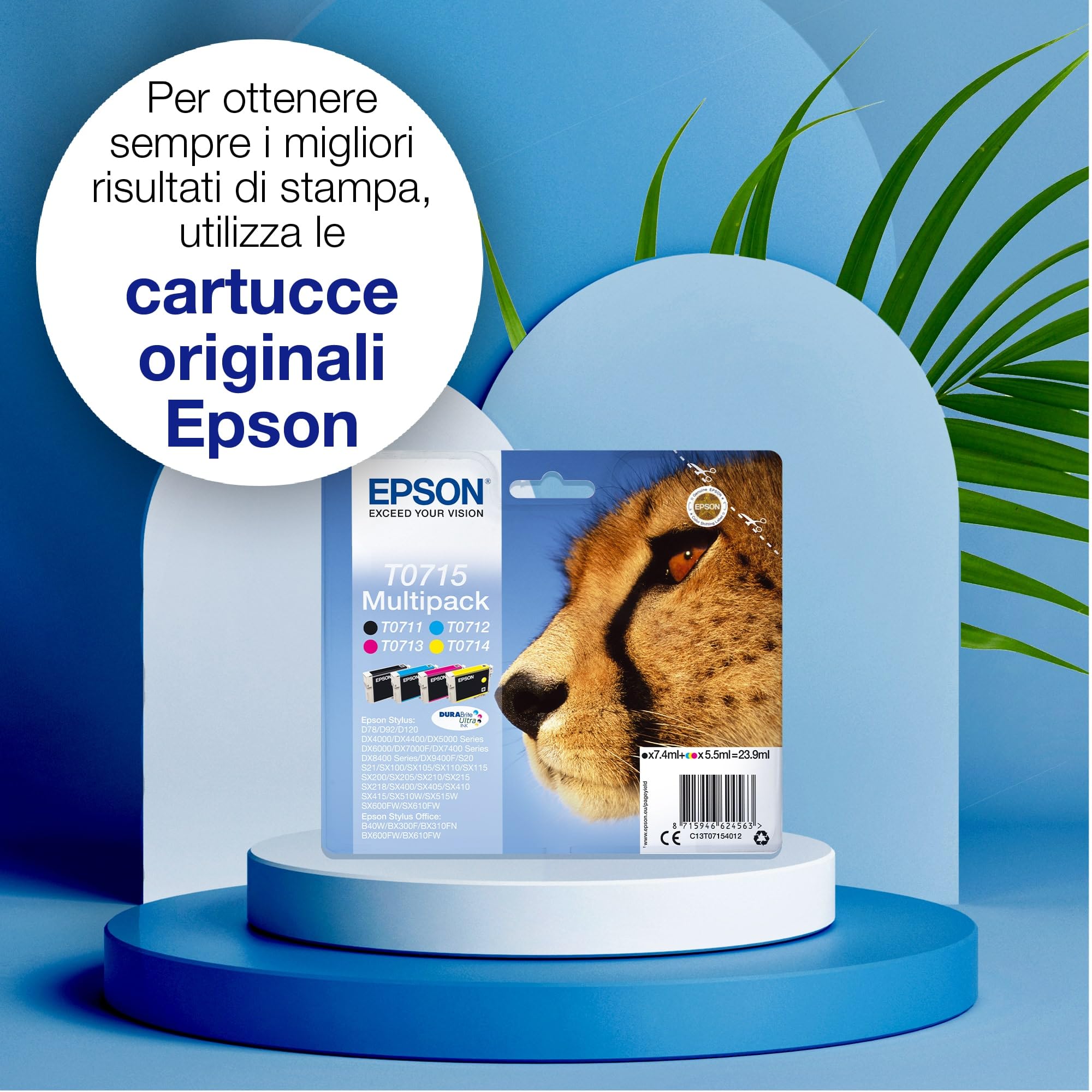 Epson DURABrite Ultra Ink 2017 Cartucce Originali, Serie Multipack, 4 Colori T0715