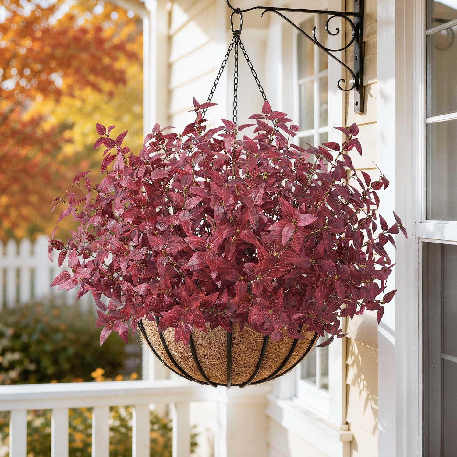 Ivydale Fall Artificial Outdoor Plants UV Resistant 5 Pcs, Burgundy image 3