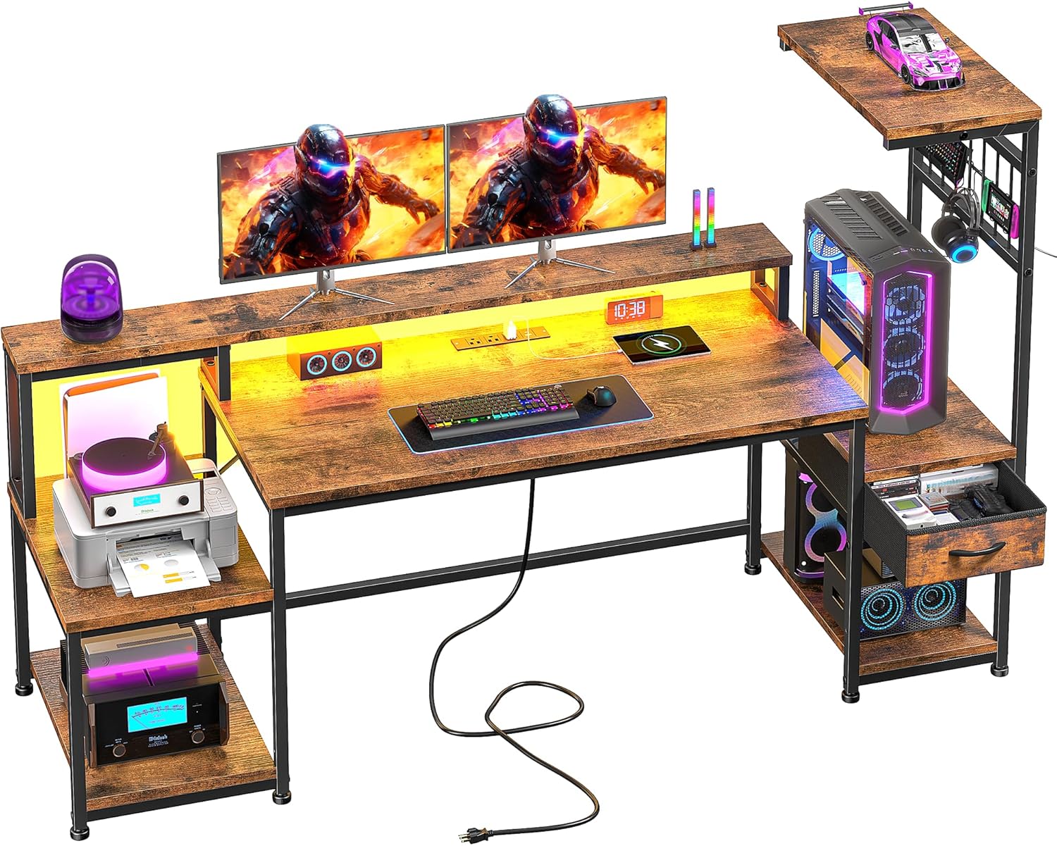 Diagram illustrating ergonomic benefits of a monitor stand