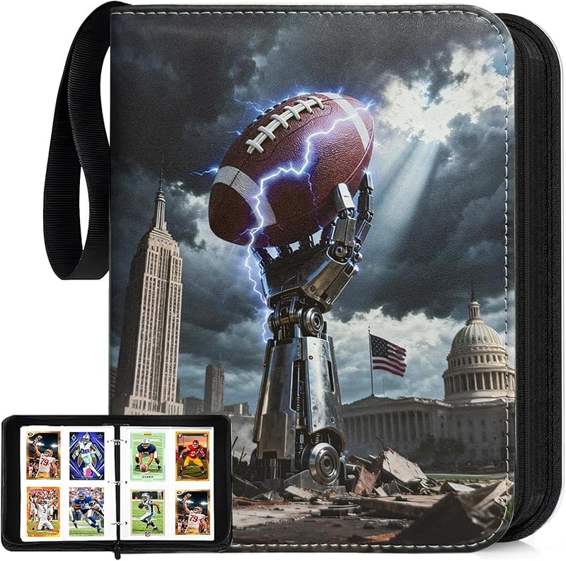 Football Card Binder with Sleeves 400 Pockets, Card Holder Organizer Display Case Compatible with Trading Card, Sport, Football, Baseball, TCG Cards