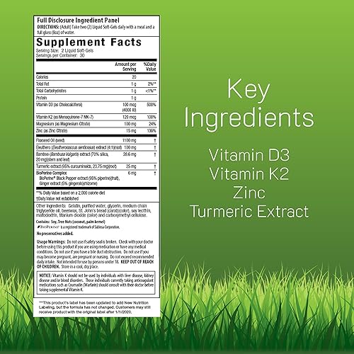 Miniatura 2 de Irwin Naturals Mega D3 y K2 de alta potencia + extracto de cúrcuma, 60 geles blandos líquidos, paquete de 2