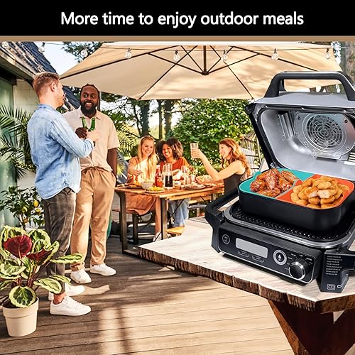 Miniatura 6 de Juego de 2 canastas de silicona para parrilla Ninja Woodfire OG701 y OG751, accesorios para parrilla y freír al mismo tiempo o platos principales y