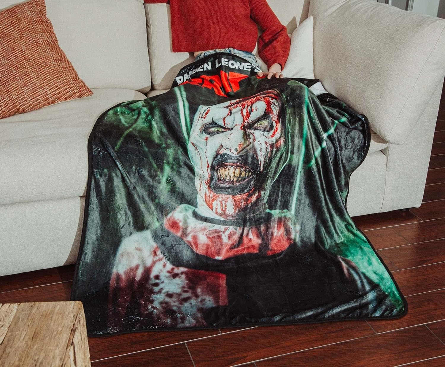 Terrifier 2 Art The Clown Comic Cover Fleece Throw Blanket | Soft Polyester Cover for Sofa, Bed | 45 x 60 Inches