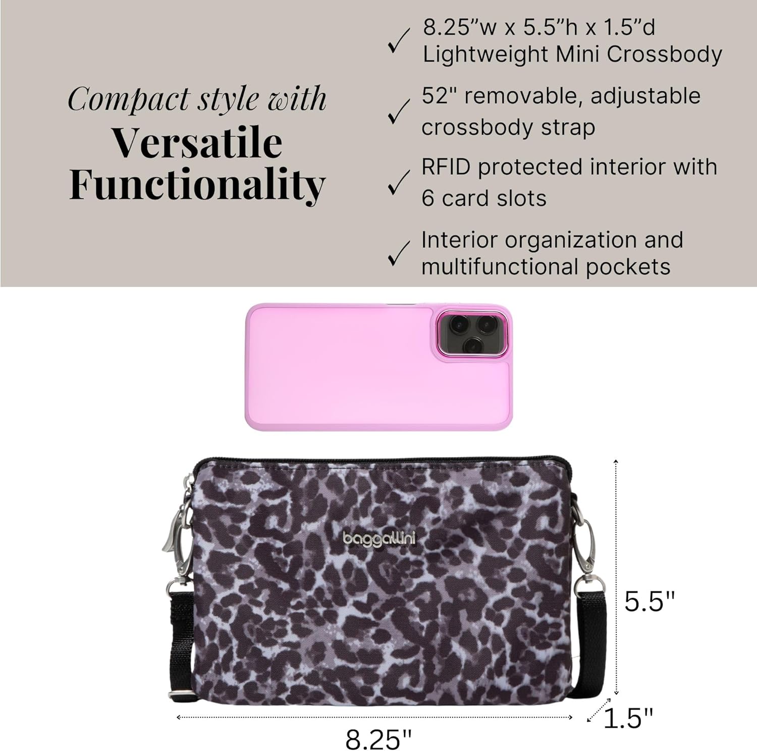 Baggallini womens The Only Mini Bag - Image 3