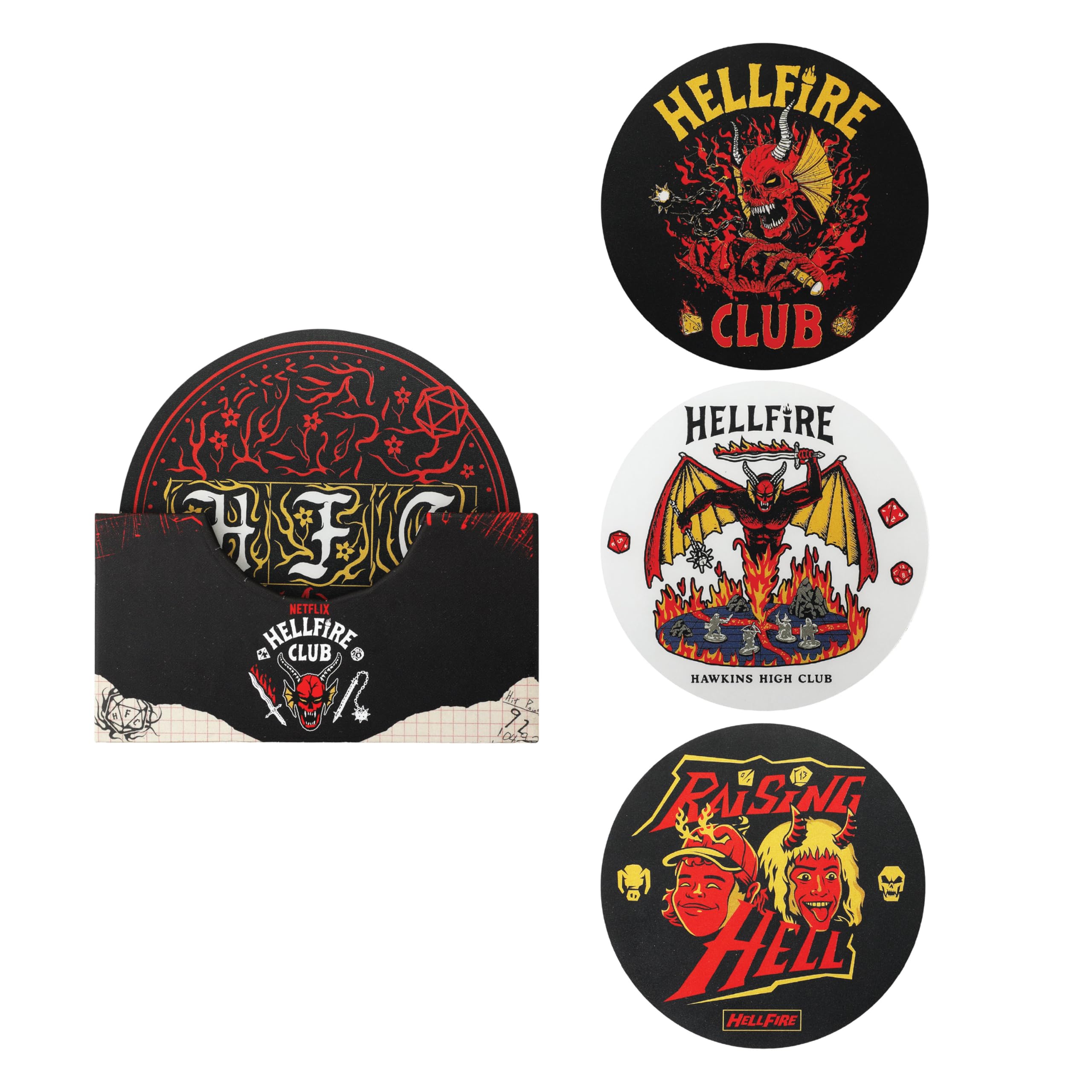 Cinereplicas Stranger Things - Set of 4 Hellfire Club Coasters - Official License