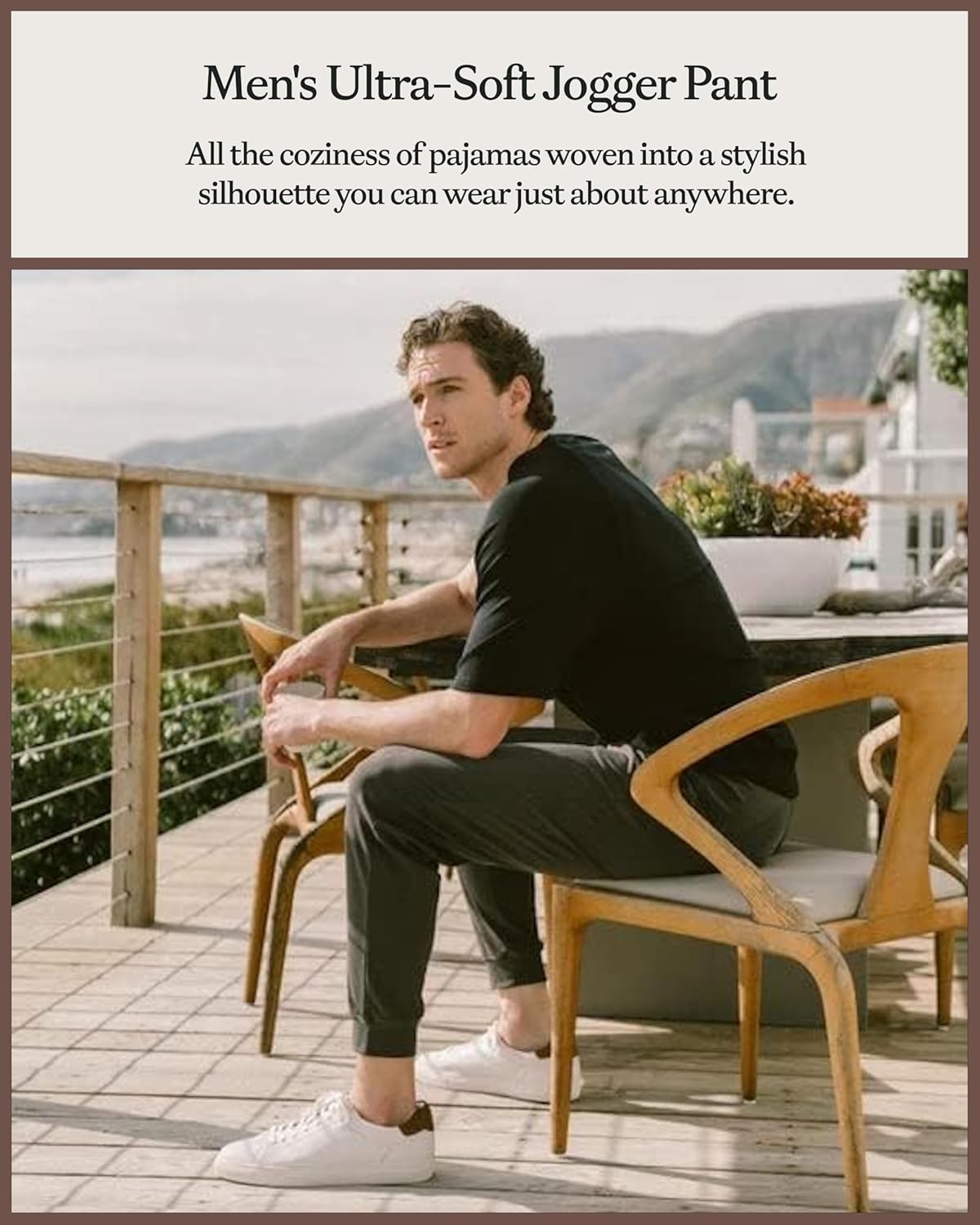 Cozy Earth Men’s Ultra Soft Jogger Pants Zippered Back Pocket - Viscose from Bamboo Blend - Image 4