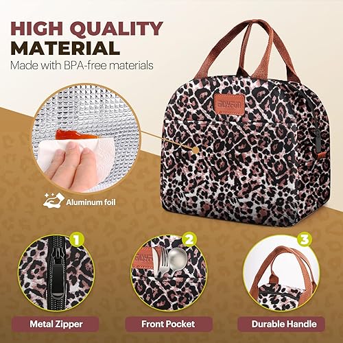 Miniatura 3 de EASYFUN Bolsa de almuerzo para mujeres y hombres, lonchera aislada a prueba de fugas con gran capacidad, bolsa de mano enfriadora para el trabajo,