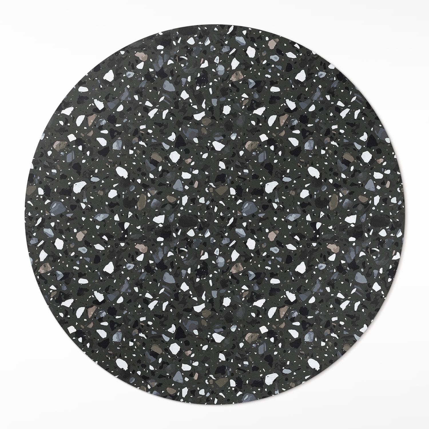 Tapis vinyle ø70 cm résistant à la rayure entretien facile tapis de sol PVC rond salon