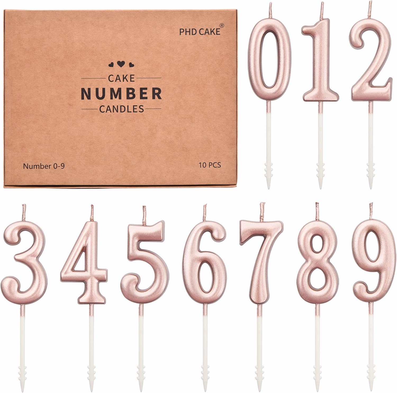 Rose Numbers Candles Cake Decoration Tool 0-9