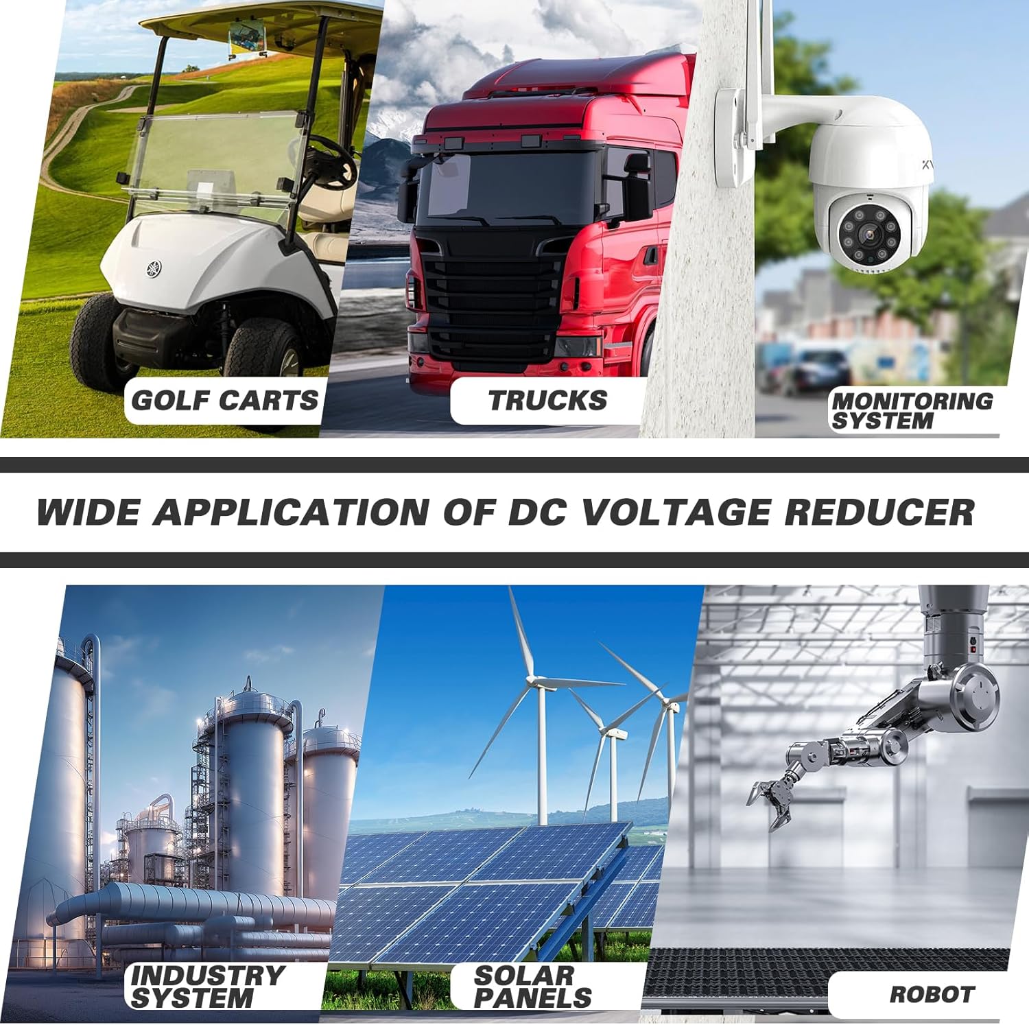 Golf Cart Voltage Reducer Voltage Converter 36V or 48V to 12V, 30 Amp 350 Watts Regulator DC Power Reducer for EZGO Club Car Yamaha