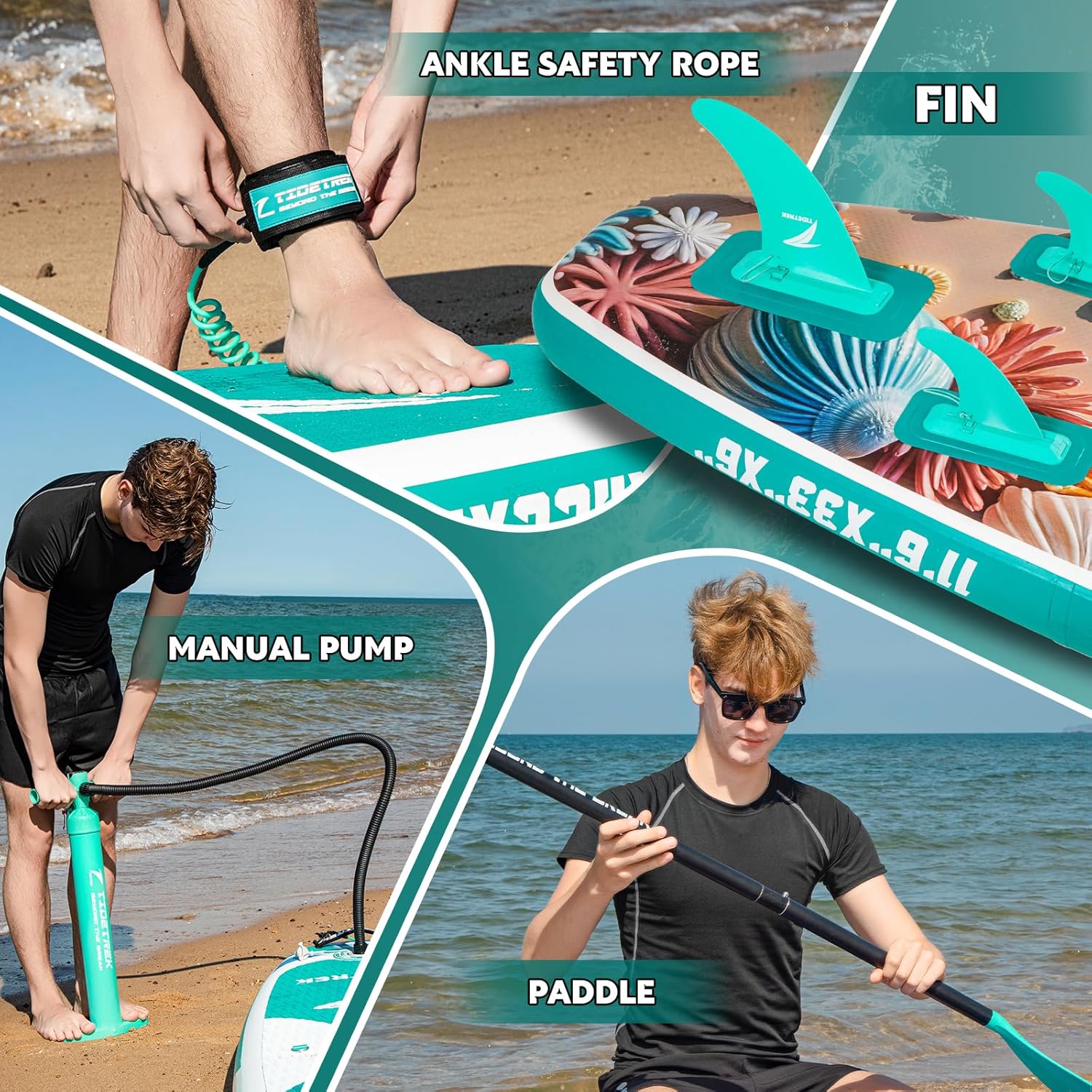 11'/11'6" x 33"/34" x 6" Inflatable SUP Paddle Board – Extra-Wide, Stable Stand Up Paddle Board with Premium Full Accessory Set for Adults & Youth