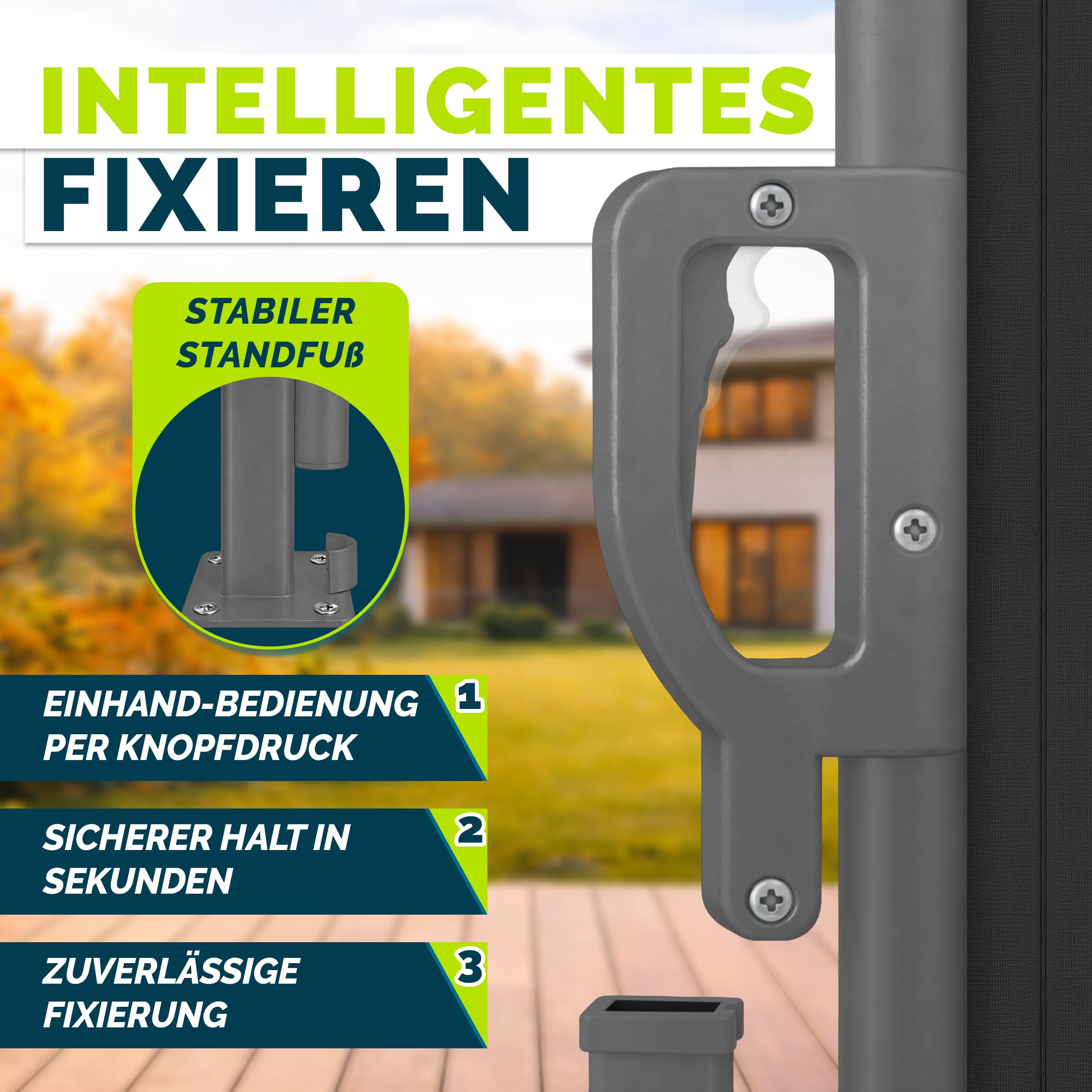 tillvex® Seitenmarkise 160 x 300 cm ausziehbar & Blickdicht mit Regencover