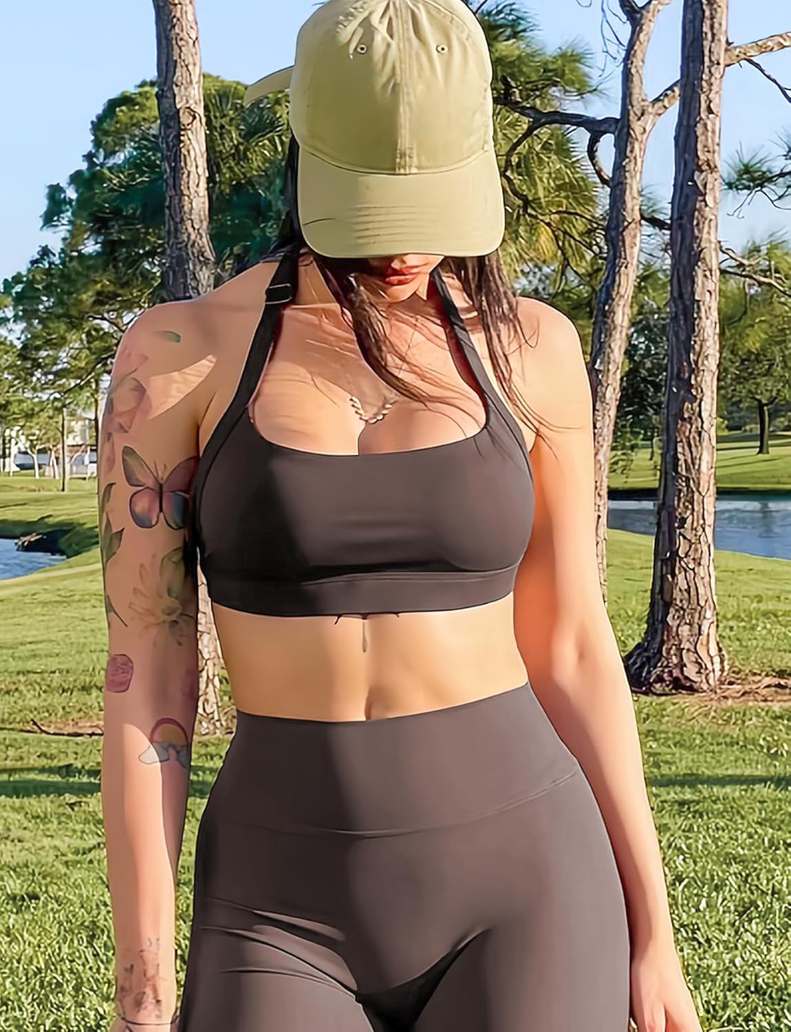 VOYJOY Sports Bras for Women Basic Wireless Bra Crop Workout Yoga Bra Sexy Tank Top - Image 4