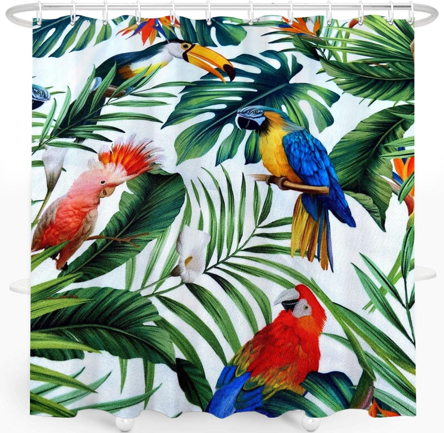 SRINKOC Bird Shower Curtain, Floral Bird Shower Curtain