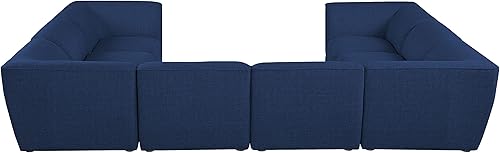 Miniatura 3 de Meridian Furniture 683Navy-Sec8A Colección Miramar Moderna | Seccional modular tapizado con textura de lino contemporáneo, azul marino, 142 pulgadas