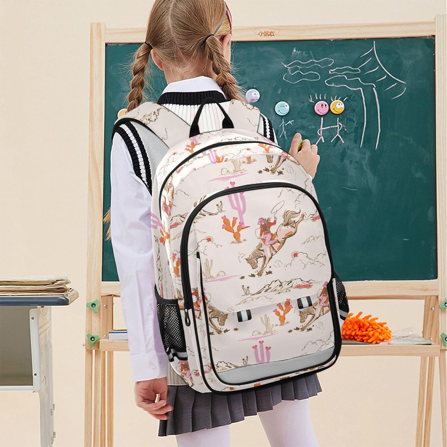 Fisyme Cowgirl Western American School Backpack Laptop Backpack Bags Bookbag Travel Casual Computer Notebooks Daypack